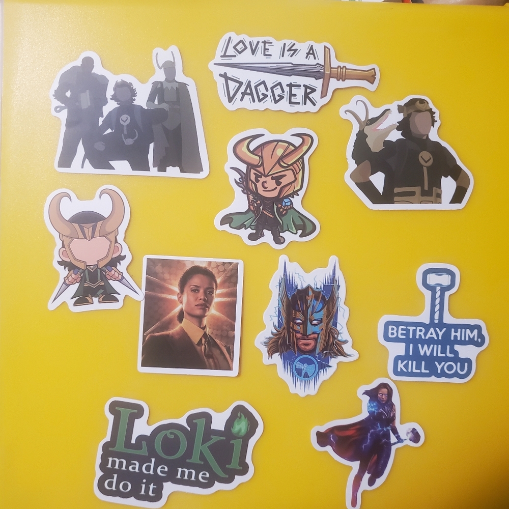 💙 🐰SALE!🐣 Marvel Themed Stickers Thor Jane Loki - Picture 2 of 3